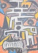 Scandinavian artist, abstract pastel on paper, 1967.