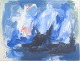 Alvar Jonson, “Blue Fire”, oil on canvas, listed Swedish ...