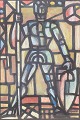 Bertil Gadö, abstract-surrealist composition, oil on ...