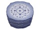 Blue Fluted PlainRare fish dinner plate 24 cm.