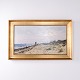 Oil Painting with Coastal Scene from Hornbæk in Gilt ...