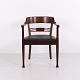 Art Nouveau Armchair in Dark Wood with Black Upholstery ...
