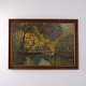 Osted Antik & Design presents: Oil Painting with Forest Landscape, Trees and Water in Dark Profiled Frame 76.5 ...