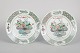 Pair of Chinese famille verte plates, hand-painted ...