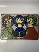 Relief, Three girls with a book, Bornholm pottery, ...
