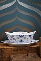 Boat-shaped sauce bowl on a solid saucer in Blue Fluted ...