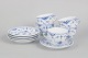 L'Art presents: Royal Copenhagen Blue Fluted Half Lace, set of five coffee cups and saucers.