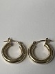 14 carat earrings, Creoles.Stamped CJI 14K.