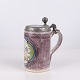 Large Kellinghusen Faience Tankard with Leaping Horse and Pewter Lid 1790–1810 by Lubbert Diedrich Bahlmann