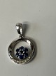 Pendant, with blue sapphire and inlaid diamonds, in 14 ...
