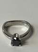 Princess ring with black diamond 14 karat white ...