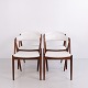 Set of 4 Kai Kristiansen Model 31 Chairs in Teak and White Leather 1960s