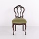 Antique Rococo Revival Chair in Dark Wood with Green ...