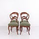 Osted Antik & Design presents: Set of 4 Rococo Revival Chairs in Dark Wood with Green Upholstered Seats circa ...