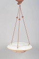 European art deco opaline glass pendant lamp.