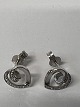 Earrings in 14 carat white gold, with inlaid ...