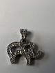 Elephant Pendant, in 14 Kt. white gold with inlaid ...