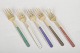 A. Michelsen, set of five cake forks in gilt sterling ...