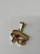Antik Huset presents: Eye of Horus, with red coral Pendant / Charms in 14 carat gold.Height 2.2 cm.