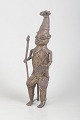 L'Art presents: Nigeria, probably Edo/Benin cultural sphere. Bronze figure of a warrior or royal messenger. ...
