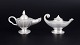 Just Andersen, pair of pewter oil lamps.