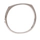 Aabenraa Antikvitetshandel presents: Oval 14kt white gold bangle with a diamond of ca. 0,03ct. D inside: 59x46mm