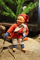 Cute, old shop Santa with felt clothes and clogs...