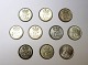 Denmark. Christian X. 10 silver 10-öre coins. Sold as a lot.