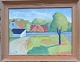 Reutemann Antik presents: Oil painting on canvas: “Sunshine in the Suburbs” by Emil Dyrberg-Pedersen