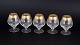 Theresienthal, set of six cognac glasses.