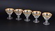 Theresienthal, set of five champagne coupes.