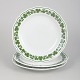 Meissen Vine Leaf Pattern, set of three lunch plates.