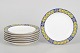 Royal Copenhagen, set of seven plates, Blue Pheasant.