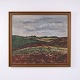 Osted Antik & Design presents: Vintage Landscape Painting with Heathland and Cloudy Sky Signed J.L. 39 76 x 86 cm