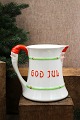 Old hand-painted earthenware Christmas jug with "Merry ...