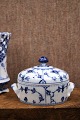 Butter lid jar with handle in Blue Fluted, Plain from ...