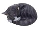 Royal Copenhagen figurineSleeping grey striped cat