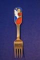 Michelsen Christmas fork 1989 of Danish gilt sterling silver