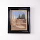 Painting with Ancient Ruins and Cypress Trees in Black ...
