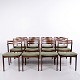 Set of 12 Danish Rosewood Dining Chairs with Green ...