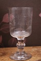 Old French souvenir wine glass with engraved writing and ...