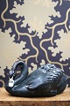 Black stone swan designed by Jeanne Grut (1927-2009) for Royal Copenhagen...