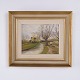 Osted Antik & Design presents: Hans Egon Andersson Landscape Painting with Village and Road 37 x 42 cm