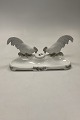 Royal Copenhagen Art Nouveau Inkwell with two chickens ...