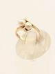 14 carat gold ring with two genuine pearls