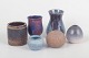 Set of six unique miniature ceramic vases, Denmark and ...