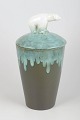 Åke Holm for Höganäs, unique lidded jar with polar bear.