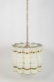 Orrefors, brass and crystal ceiling lamp.