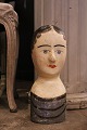 K&Co. presents: Decorative, antique French wig head (Millinery head) from the 19th century in painted ...