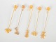Andreas Mikkelsen for Georg Jensen, set of five Golden ...